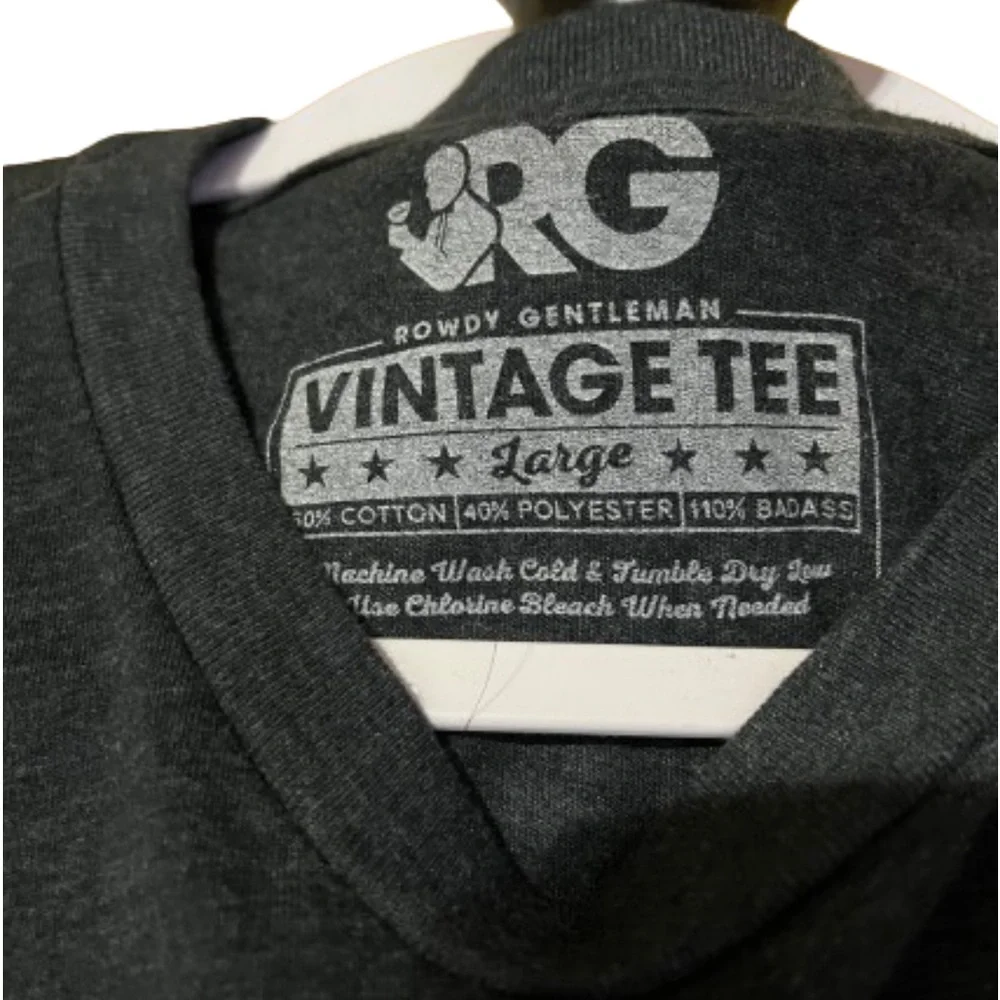 Rowdy Gentleman Vintage Gray Busch Latte SS Tee Shirt Size L Casual Lightweight - Picture 2 of 6